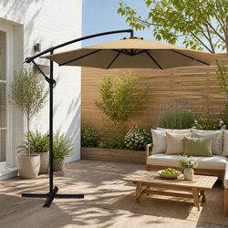 3m Octagonal Beige Cantilever Umbrella for Outdoor Shade