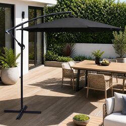 3m Cantilever Umbrella with Side Post for Outdoor Shade