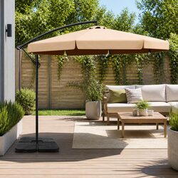 3m Side Post Cantilever Umbrella with Beige Canopy
