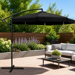 3m Black Cantilever Umbrella with Octagonal Canopy