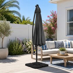 3M Cantilever Outdoor Umbrella with Solar LED Lights