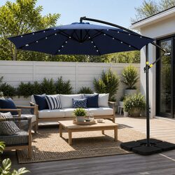 High-Quality 3M Cantilever Umbrella with Solar LED Lighting