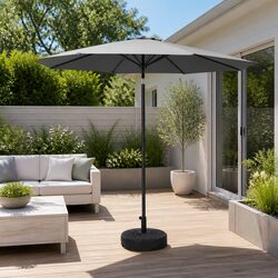 Sturdy 2.7m Charcoal Outdoor Umbrella with Crank and Tilt