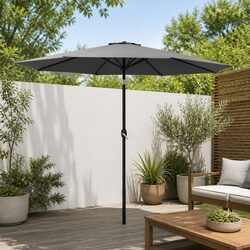 Sturdy Outdoor Umbrella 2.7m for Patio, Garden, Beach