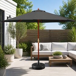 3m Octagonal Outdoor Umbrella with Charcoal Canopy