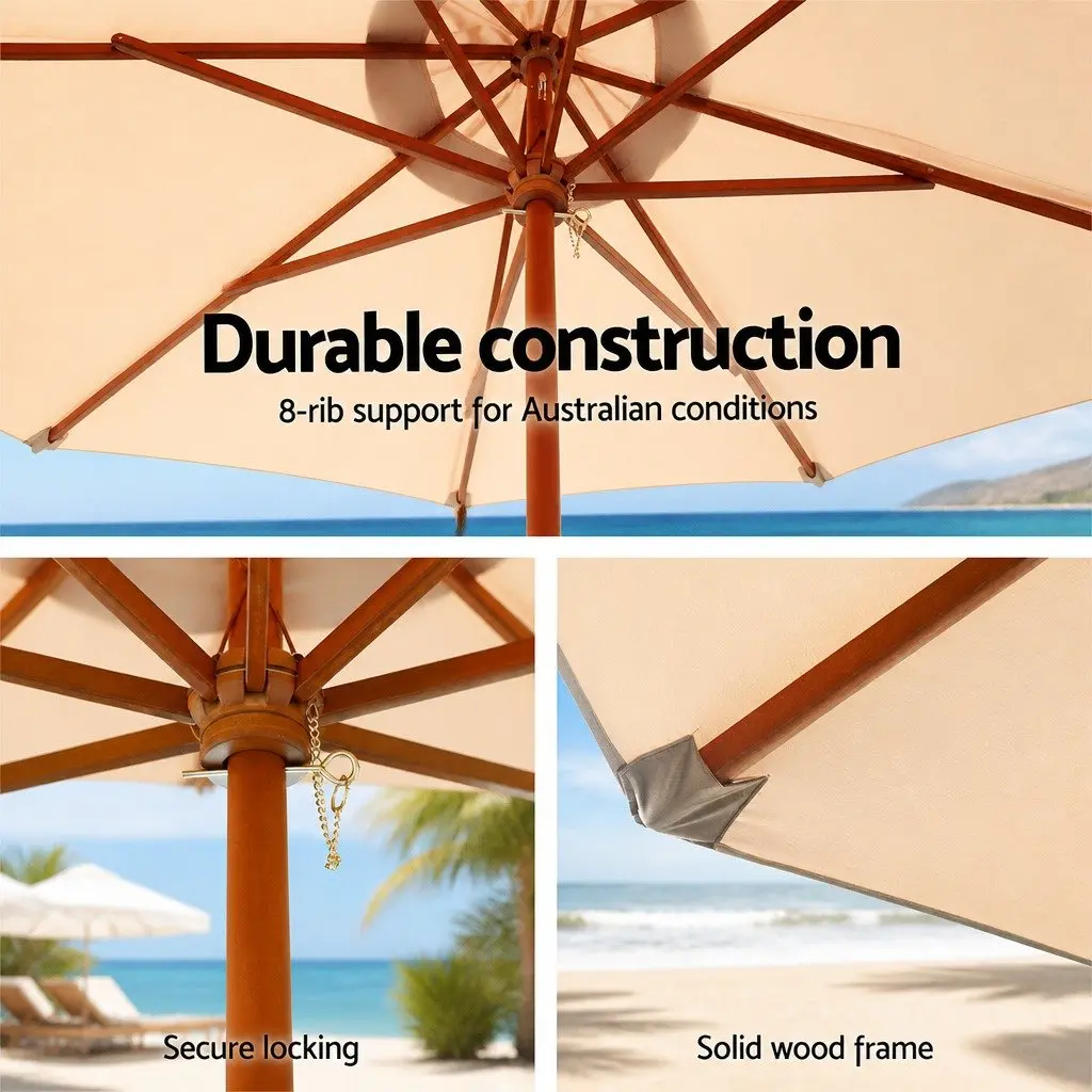 3m Outdoor Umbrella with Octagonal Canopy