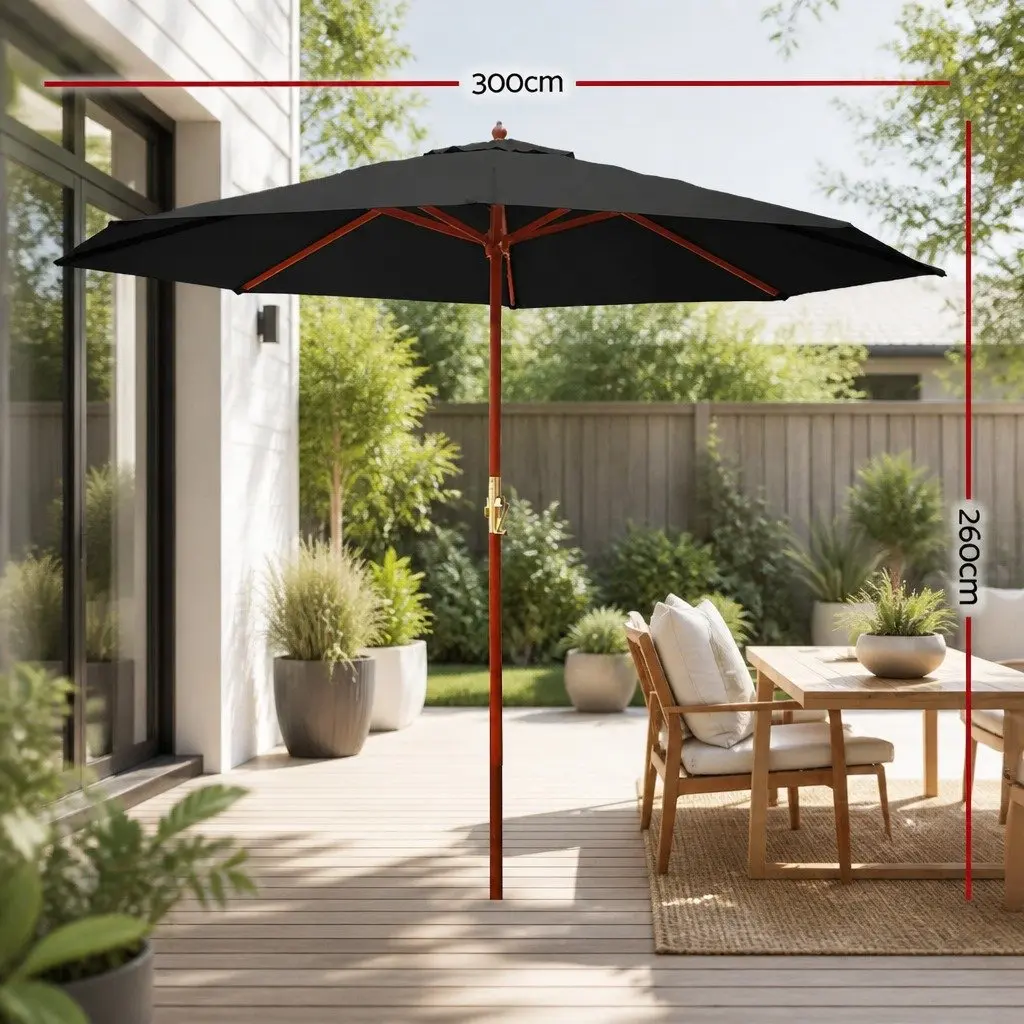 3m Outdoor Umbrella with Octagonal Canopy