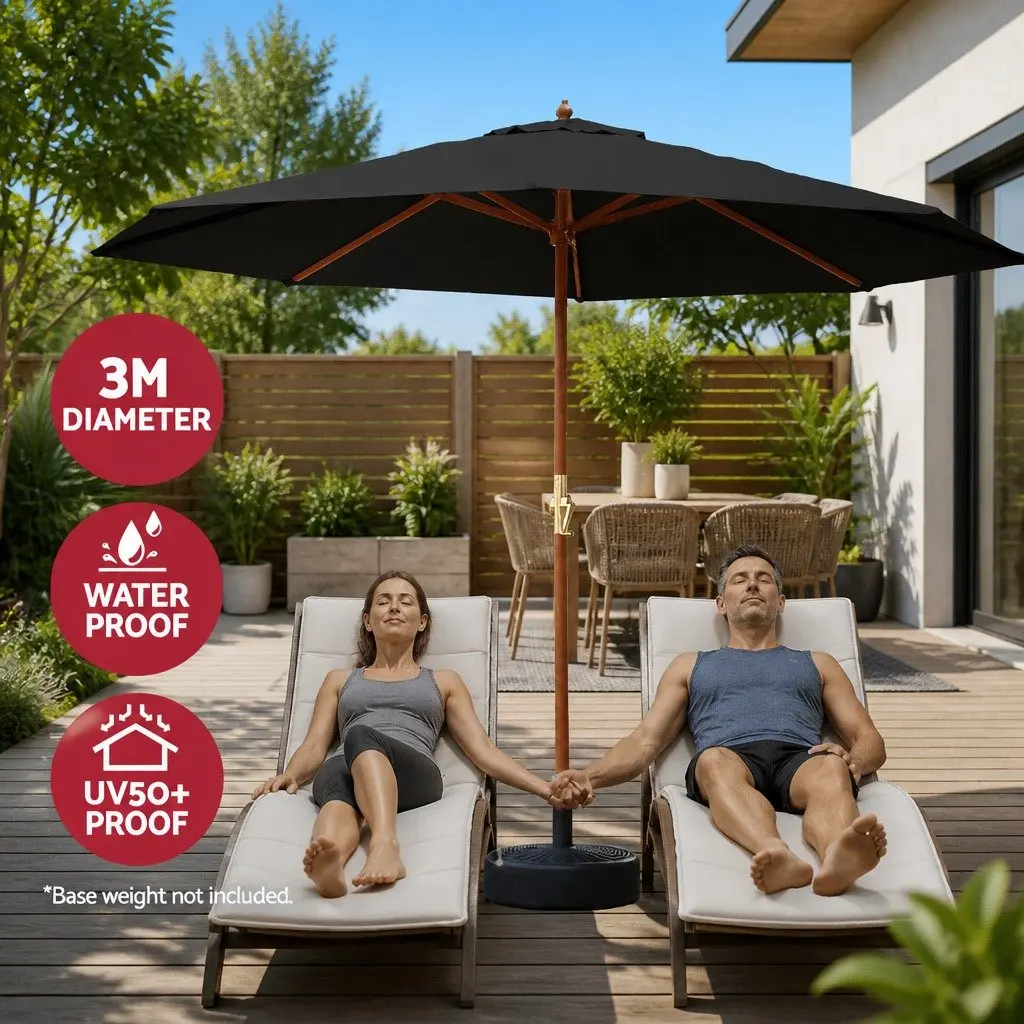 3m Outdoor Umbrella with Octagonal Canopy
