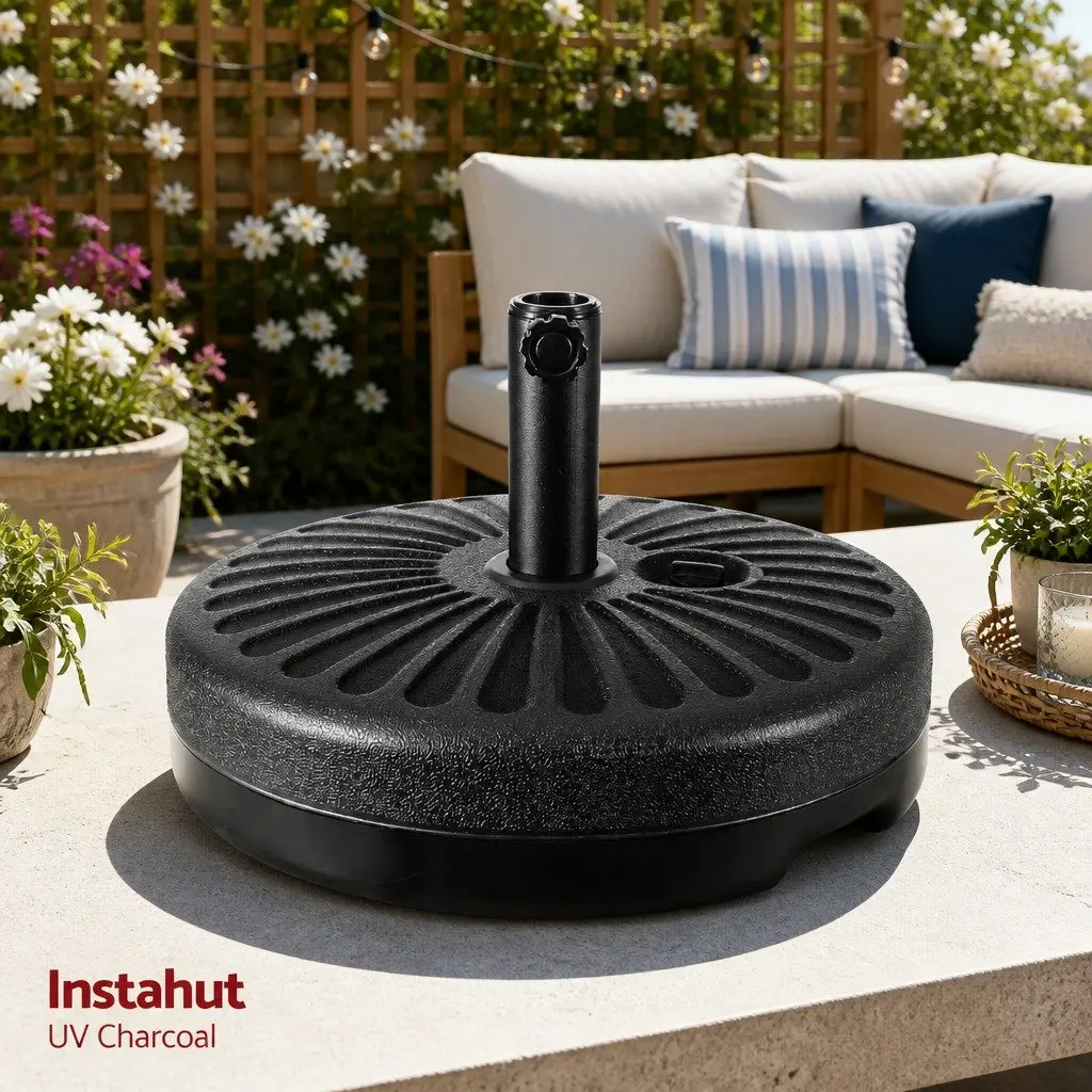 Outdoor Umbrella Polyester 3m Octagonal Charcoal
