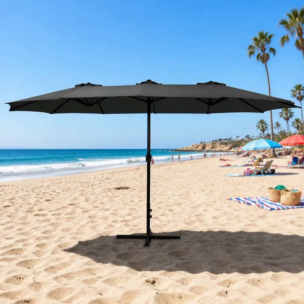 4.57m Centre Post Outdoor Umbrella in Black