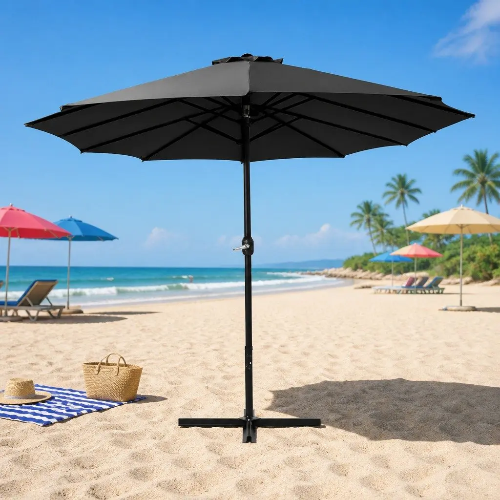 4.57m Centre Post Outdoor Umbrella in Black