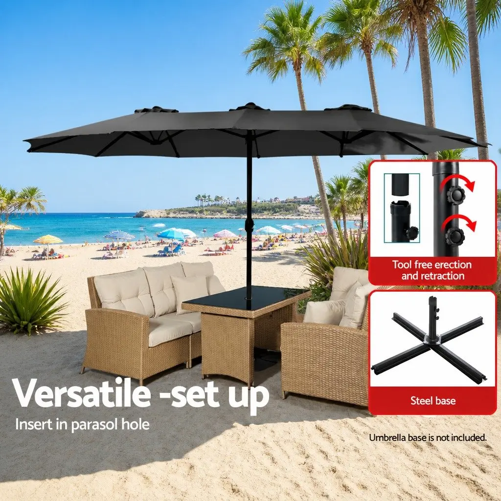 4.57m Centre Post Outdoor Umbrella in Black