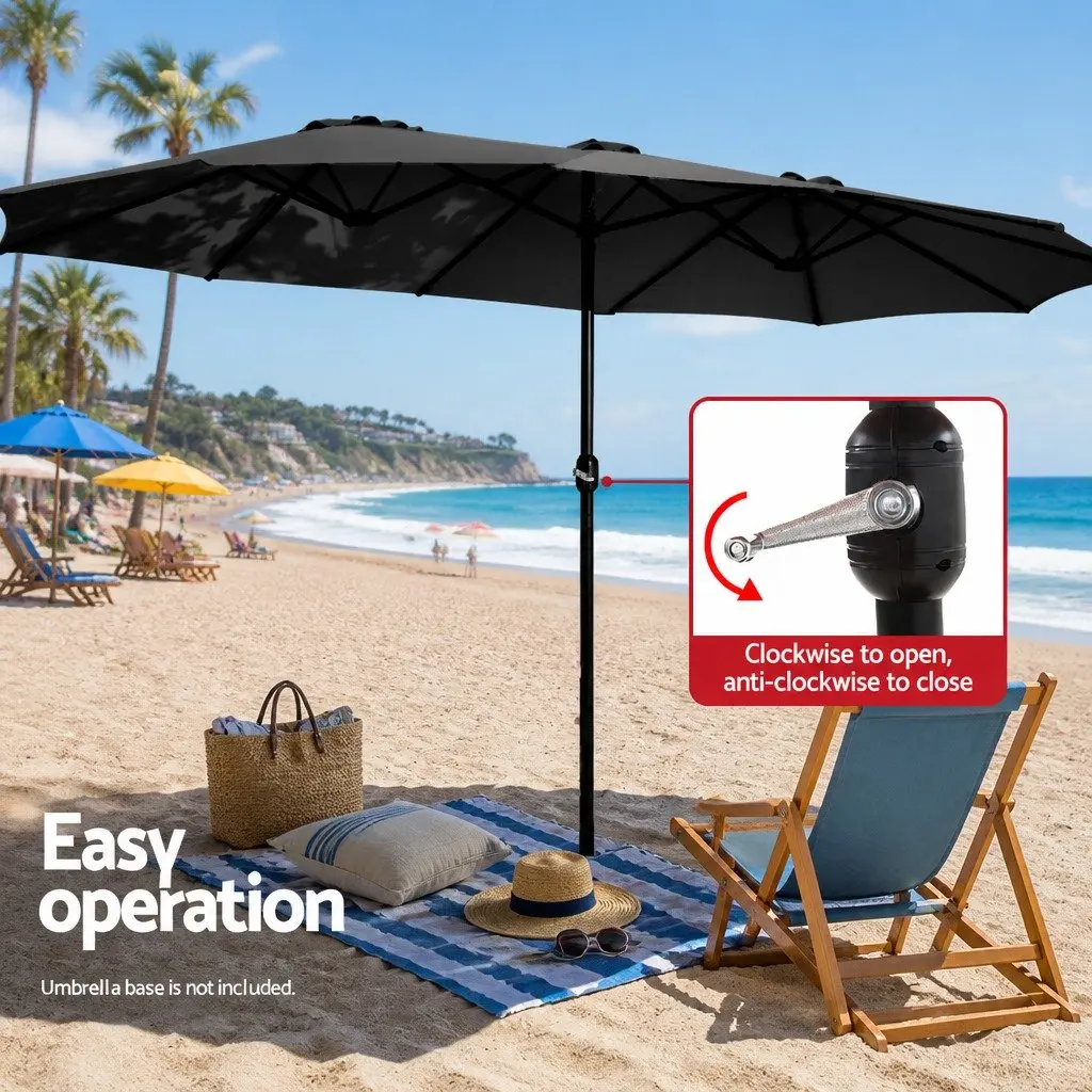 4.57m Centre Post Outdoor Umbrella in Black