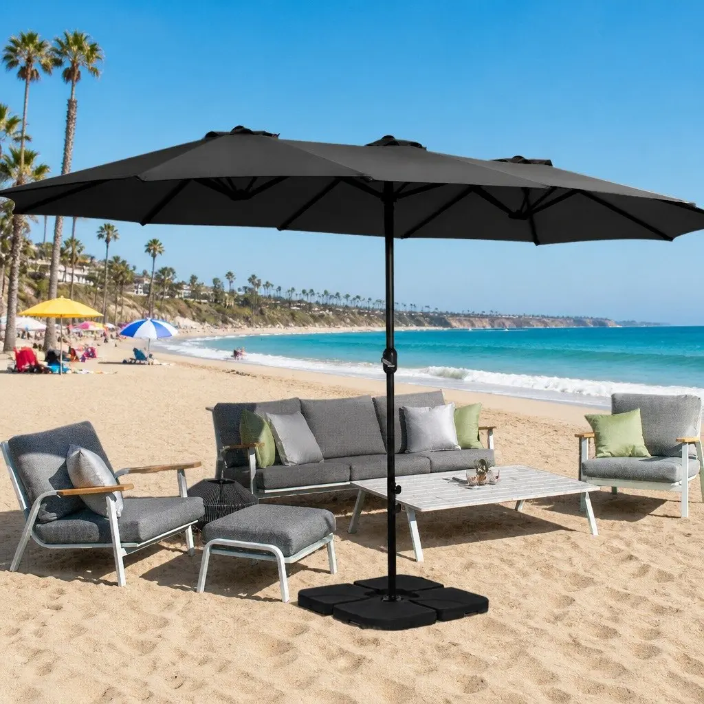4.57m Centre Post Outdoor Umbrella in Black