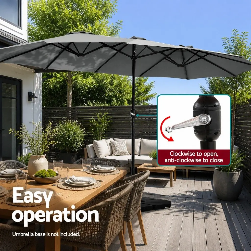 Outdoor Umbrella Polyester 4.57m Charcoal Dodecagon Canopy