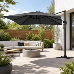 Rotatable 3m Charcoal Cantilever Outdoor Umbrella