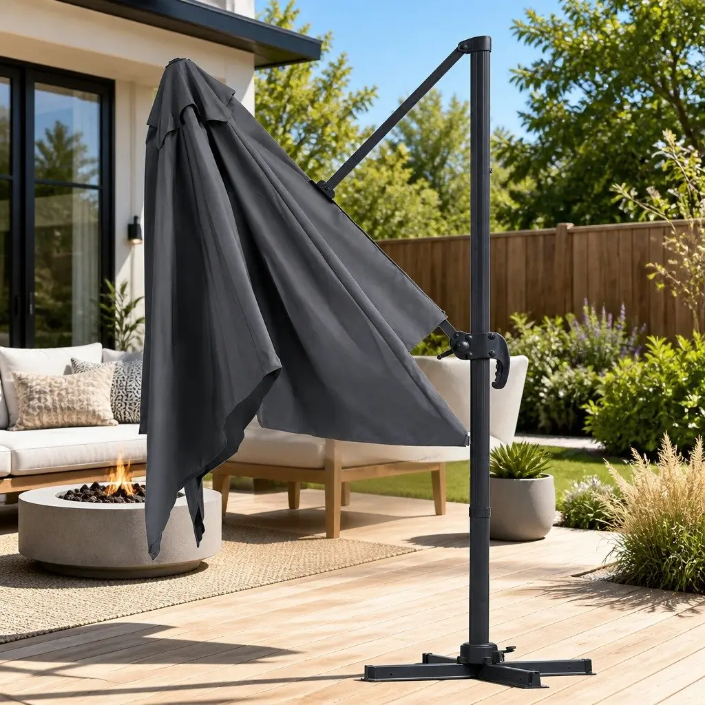 Cantilever Umbrella Aluminium 3m Charcoal