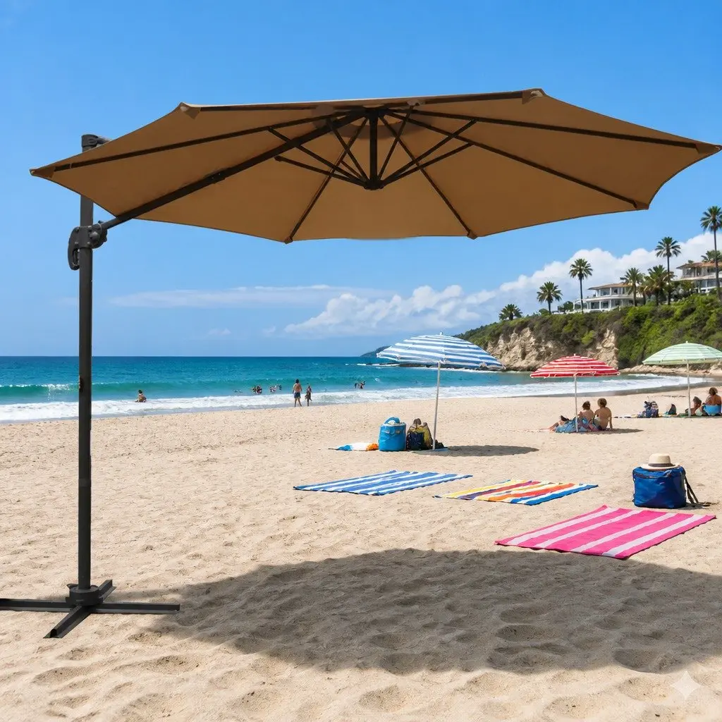 Outdoor Umbrella Polyester 3m Beige