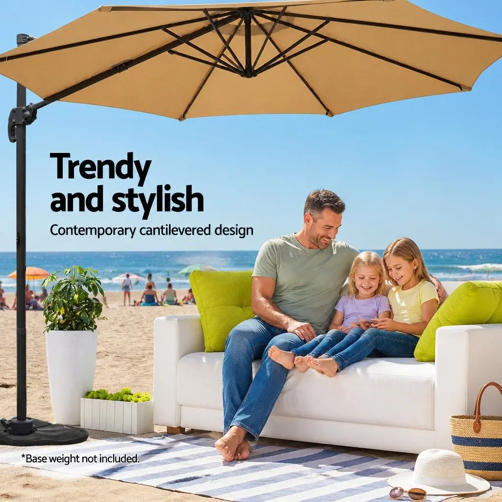 Outdoor Umbrella Polyester 3m Beige