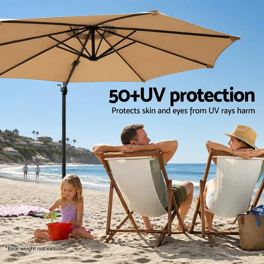 Outdoor Umbrella Polyester 3m Beige