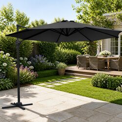 Robust 3m Outdoor Cantilever Umbrella with 360° Rotation