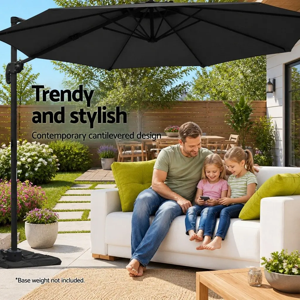 3m Outdoor Cantilever Umbrella with 360° Rotation