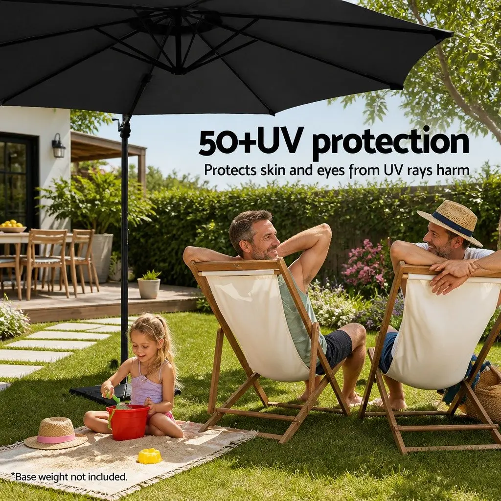 3m Outdoor Cantilever Umbrella with 360° Rotation