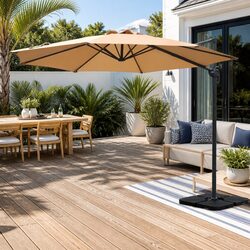 High-Quality 3m Outdoor Cantilever Umbrella in Beige