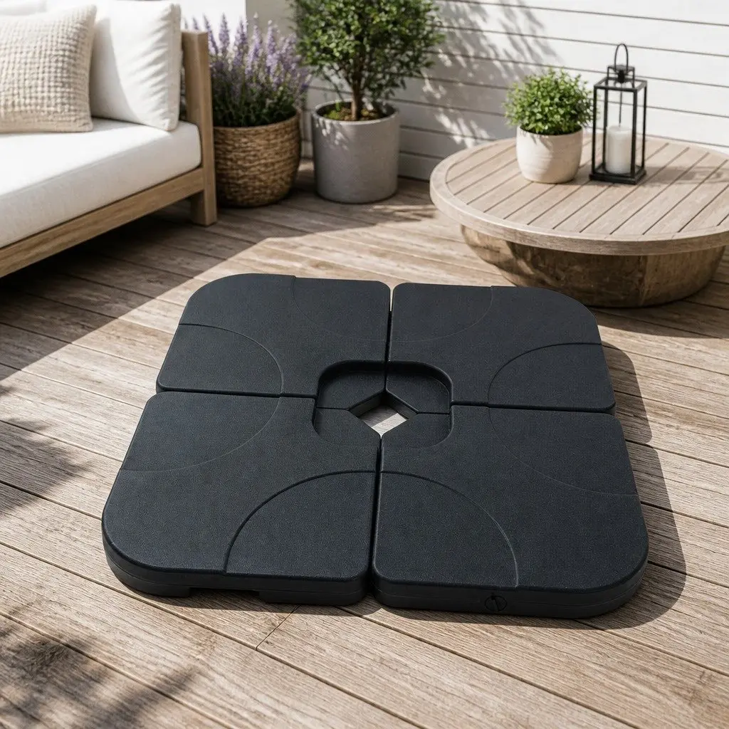 Outdoor Umbrella Polyester 3m Black Octagonal Canopy 360 Rotatable