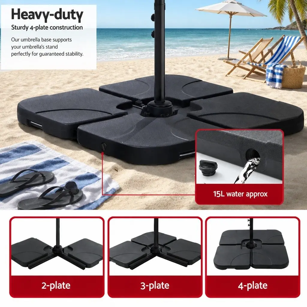 Outdoor Umbrella Polyester 3m Octagonal Grey Aluminium Black