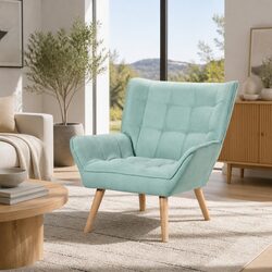Stylish Blue Accent Armchair with Durable Build