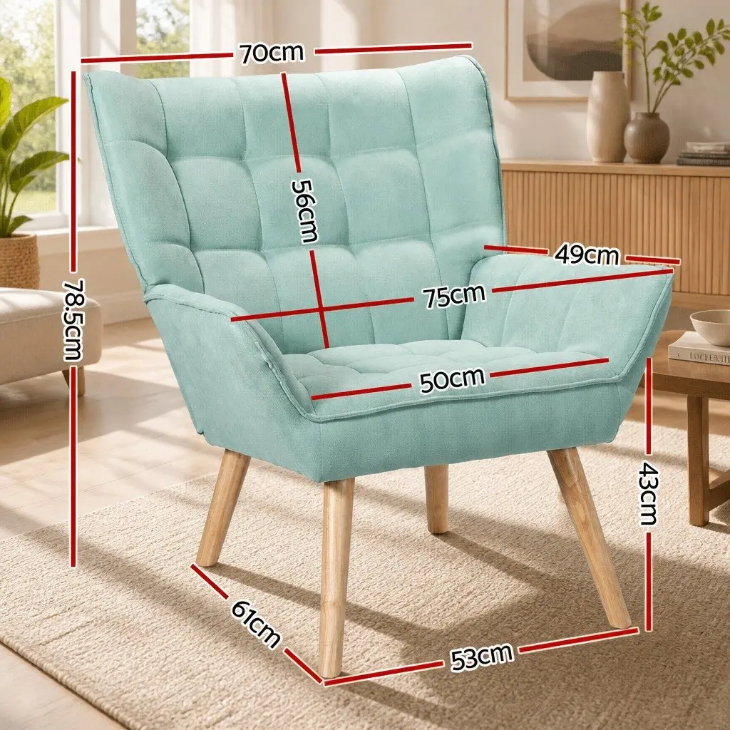 Blue Accent Armchair with Durable Build