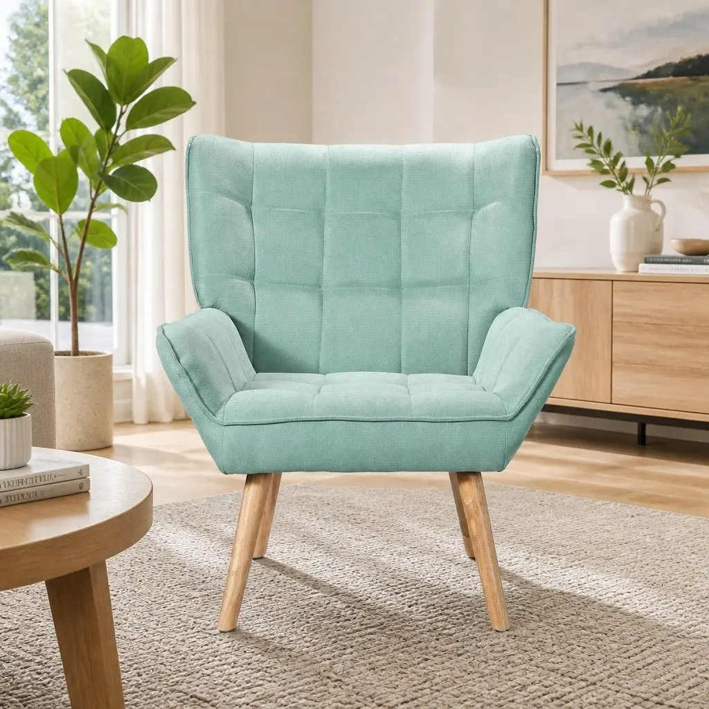 Blue Accent Armchair with Durable Build