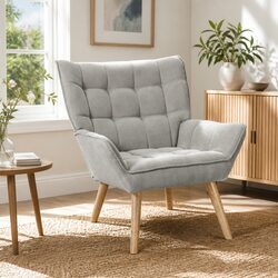 Stylish Modern Scandinavian Grey Accent Armchair