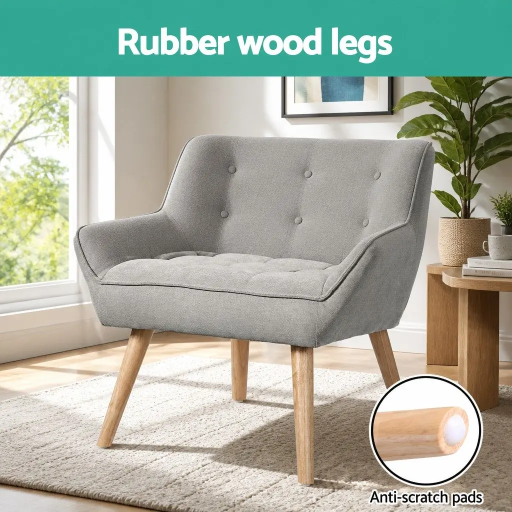 Scandinavian Grey Accent Armchair