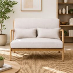 Beige Modern Scandinavian Armchair Lounge Chair
