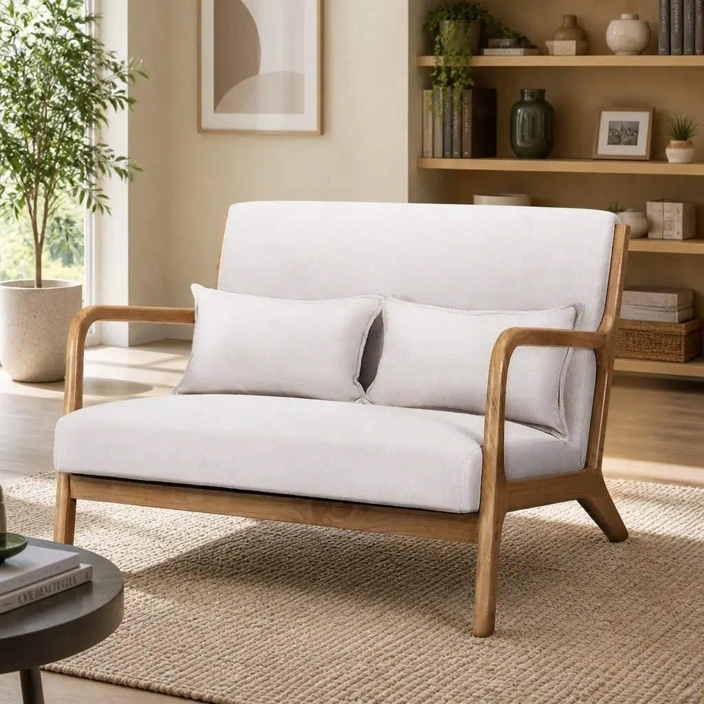 Beige Modern Scandinavian Armchair Lounge Chair