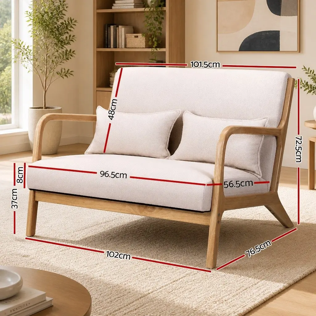 Beige Modern Scandinavian Armchair Lounge Chair