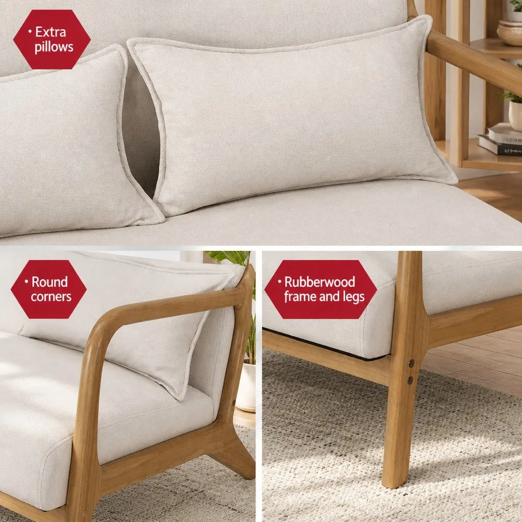 Beige Modern Scandinavian Armchair Lounge Chair