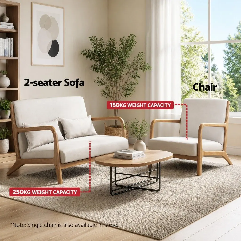 Beige Modern Scandinavian Armchair Lounge Chair