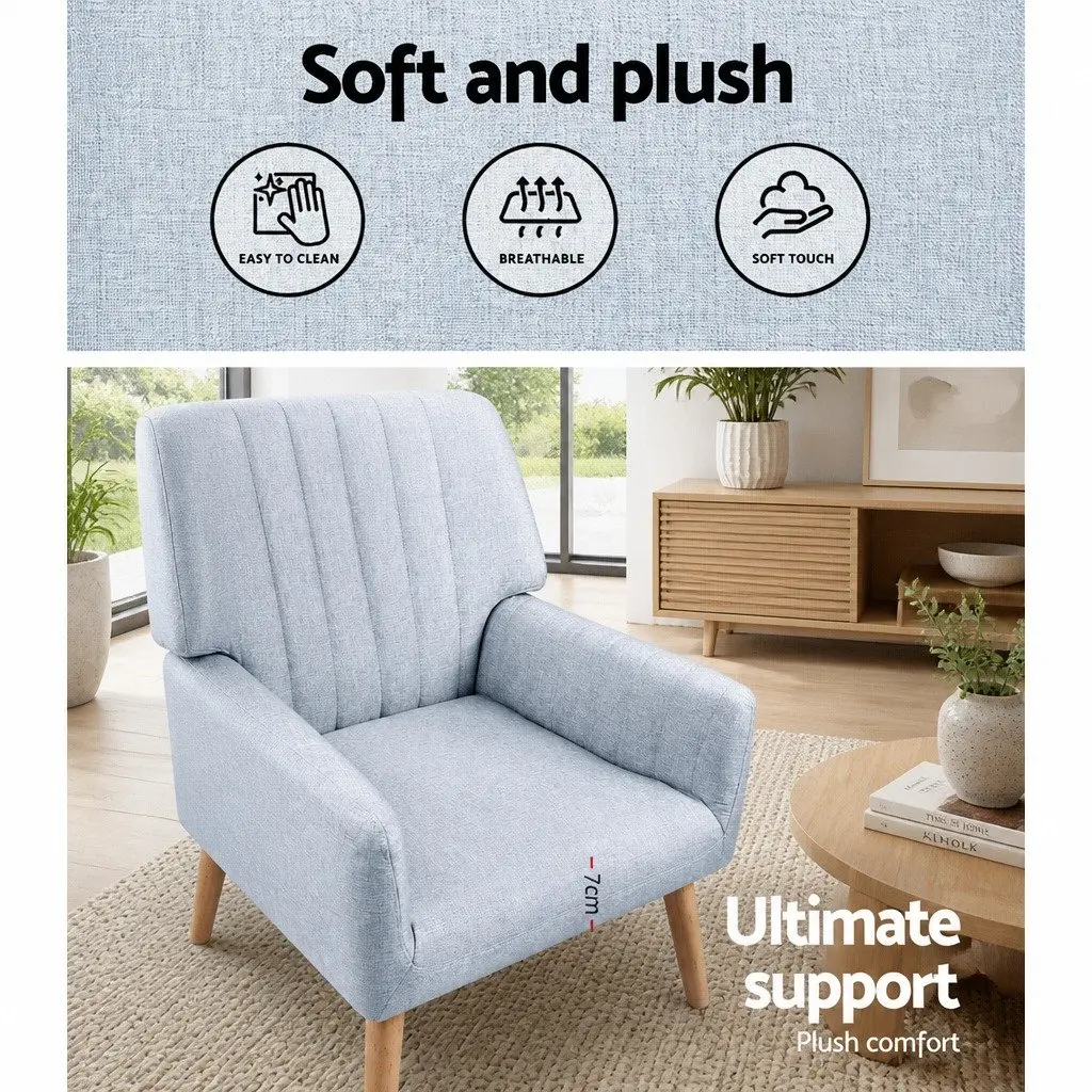 Grey Fabric Armchair for Relaxation