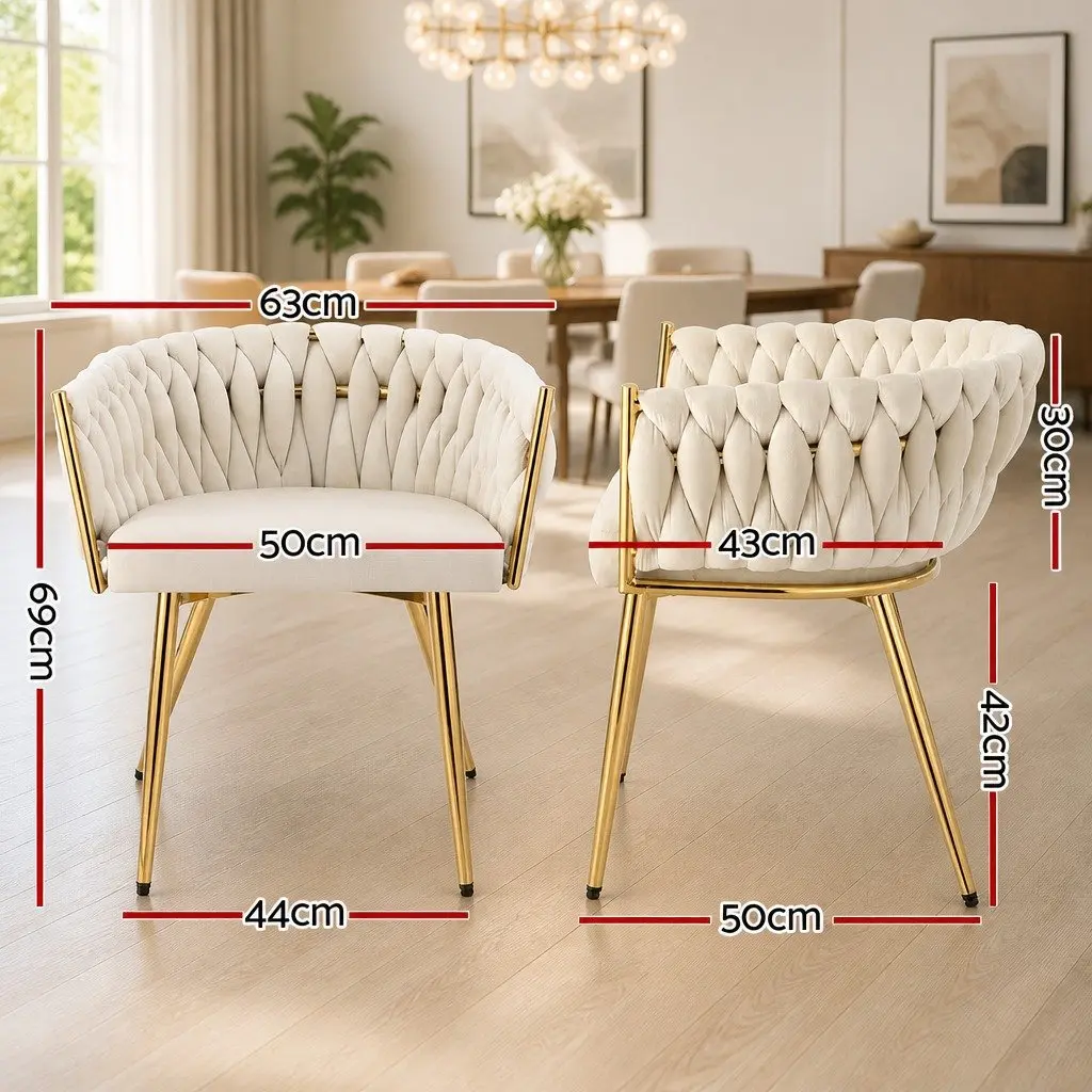 Beige Velvet Armchair with Cushioned Backrest