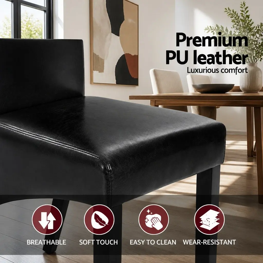 Dining Chairs PU Leather Black 2 Piece
