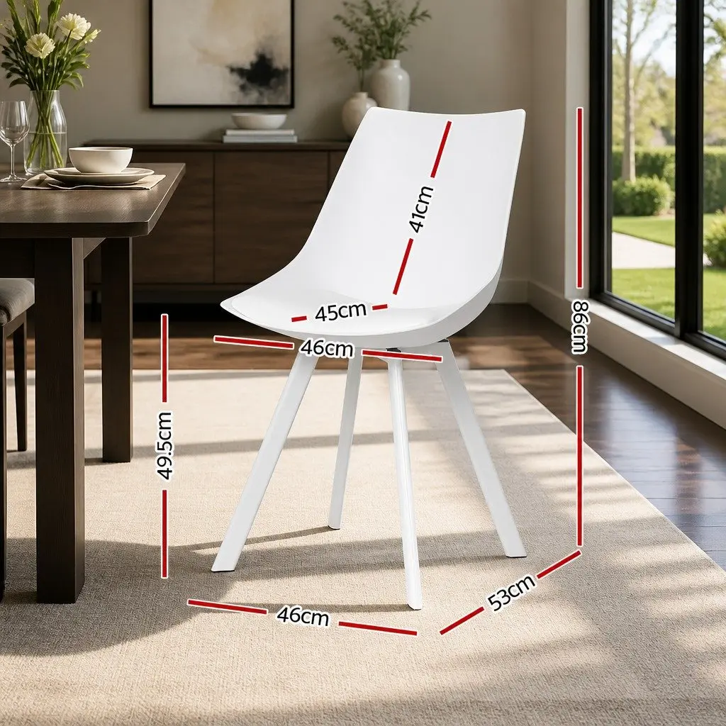 Set of 2 Modern Dining Chairs with Cushioned Support