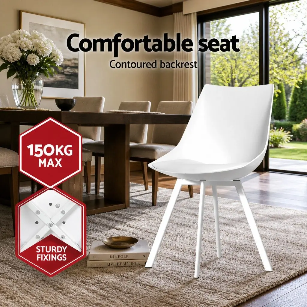 Set of 2 Modern Dining Chairs with Cushioned Support
