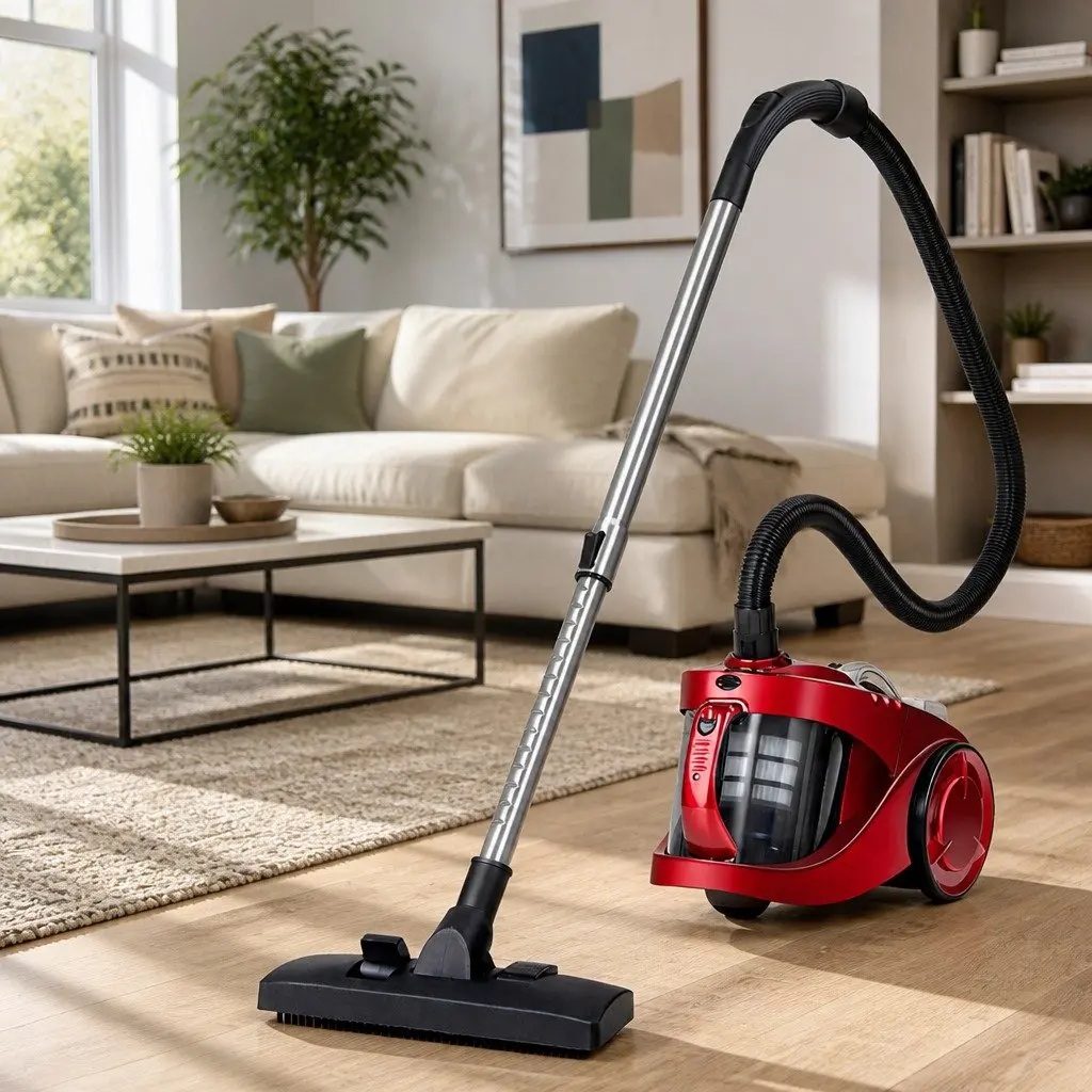 Stick Vacuum Cleaner Bagless 2200W Red HEPA Filter Multi-Cyclonic System