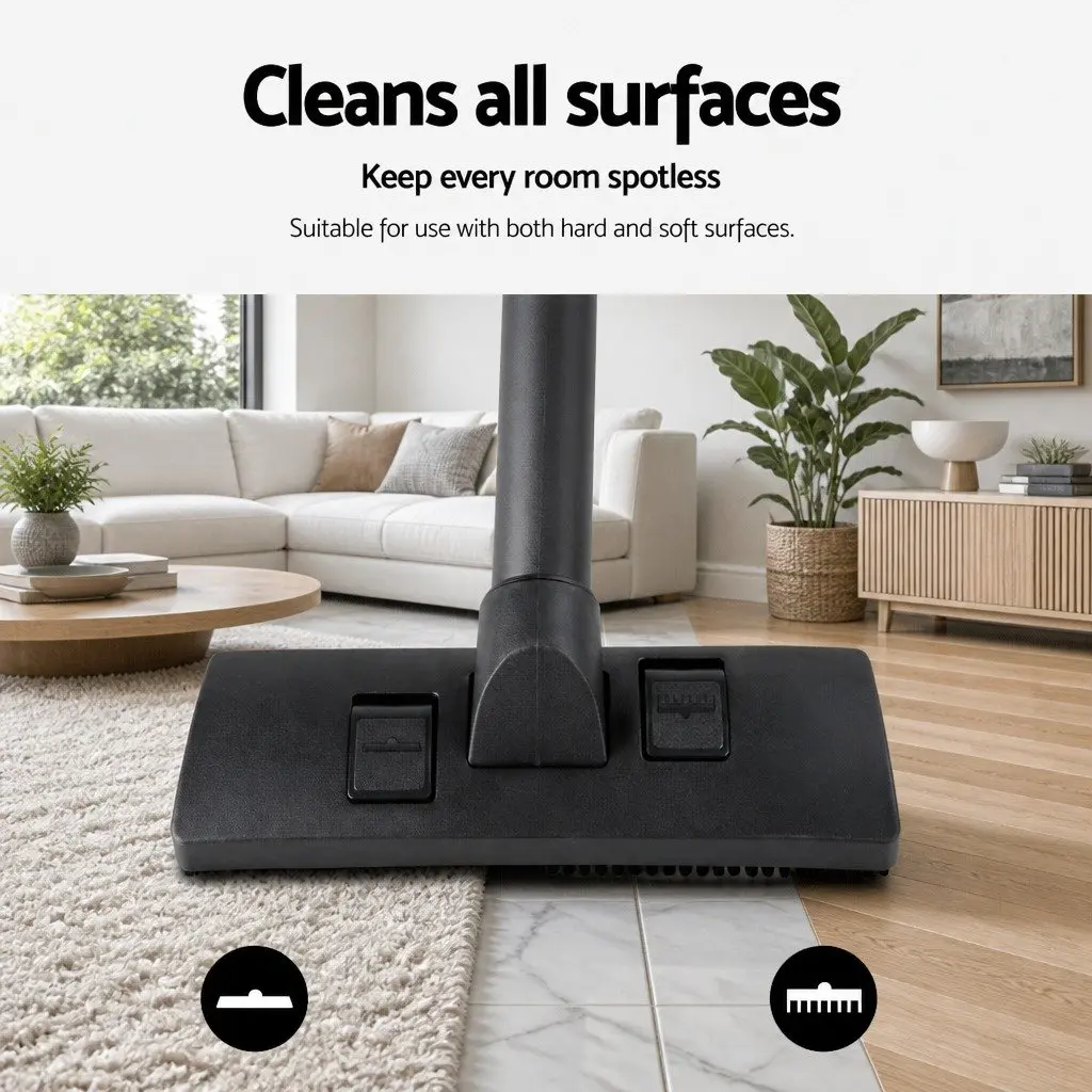 Stick Vacuum Cleaner Bagless 2200W Red HEPA Filter Multi-Cyclonic System