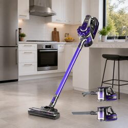 Purple Bagless Cordless Stick Vacuum Cleaner 150W