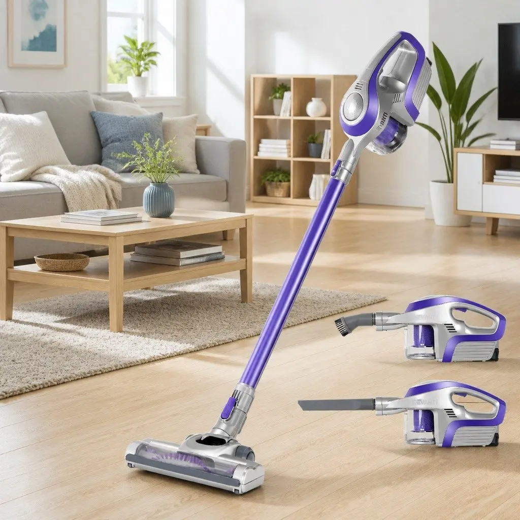 Stick Vacuum Cleaner Cordless Handheld Lightweight Aluminium 150W 0.5L Purple Grey