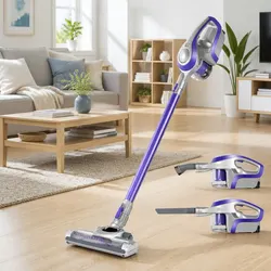 Lightweight Cordless Stick Vacuum Cleaner 150W in Purple/Grey